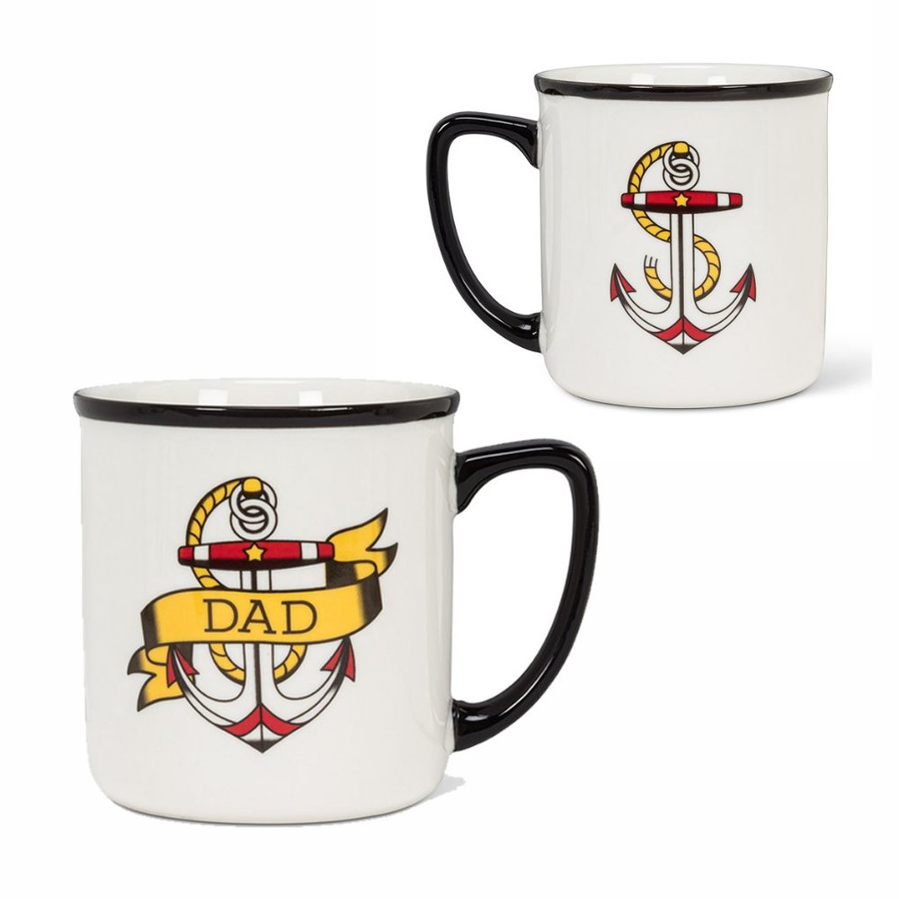 Exclusive "Dad" Old School Tattoo Oversized Stoneware Mug